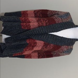 Purple red and burgundy cardigan